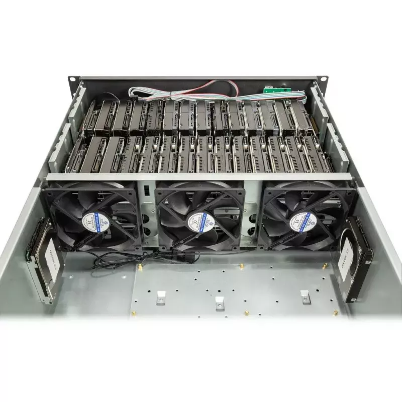 Κουτί υπολογιστή Inter-Tech 4F28 Rack Μαύρο, Ασημί