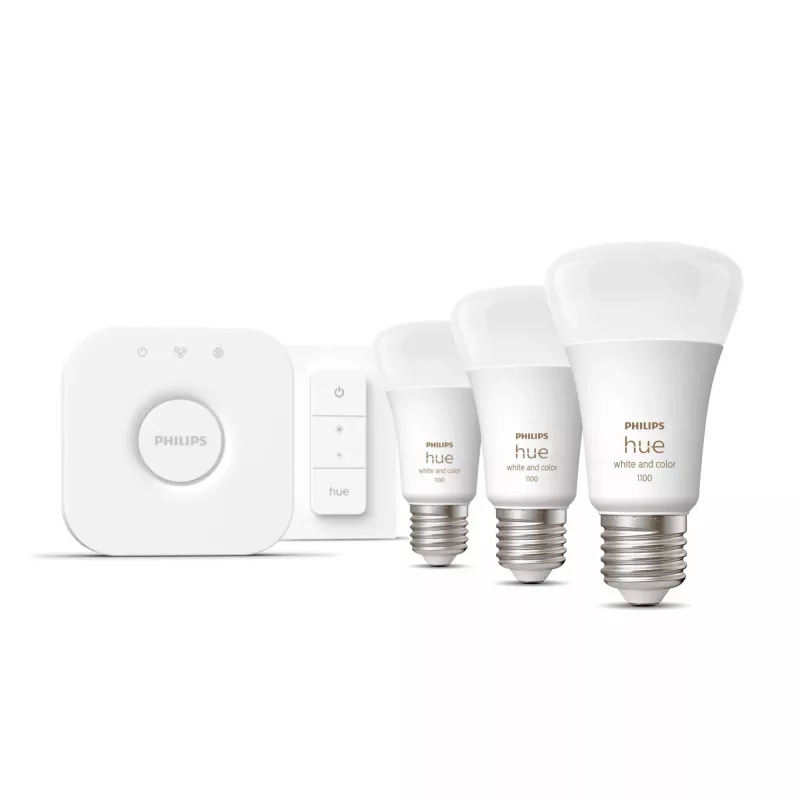 Smart-Lighting-Kit Philips Hue White and Colour Ambience Starterkit – 3× λαμπτήρες E27 11W, Bluetooth/Zigbee, Dimmer