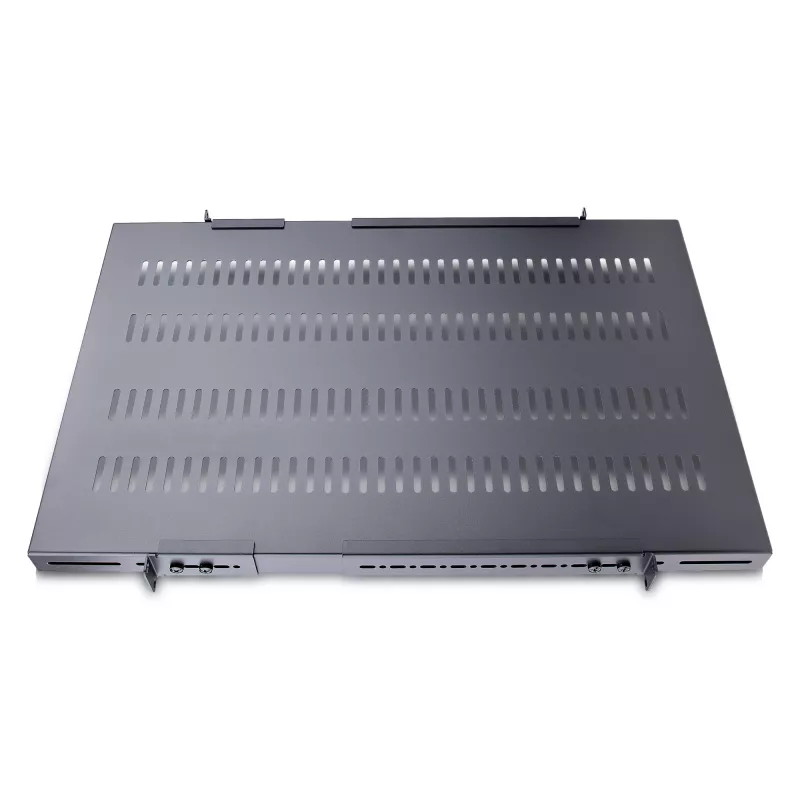 StarTech.com ADJSHELFHDV ρυθμιζόμενο αεριζόμενο ράφι 1U για rack διακομιστή, βαρέως τύπου, 150 kg, ρυθμιζόμενο βάθος τοποθέτησης 49,5–97,4 cm (19,5–38 ίντσες), 19 ιντσών, μαύρο