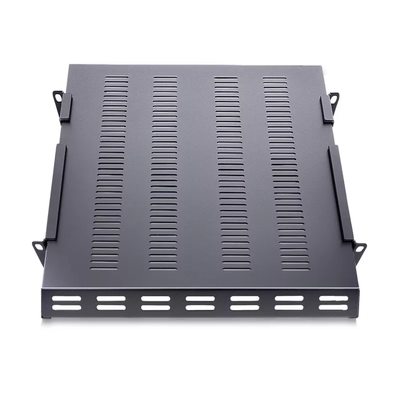 StarTech.com ADJSHELFHDV ρυθμιζόμενο αεριζόμενο ράφι 1U για rack διακομιστή, βαρέως τύπου, 150 kg, ρυθμιζόμενο βάθος τοποθέτησης 49,5–97,4 cm (19,5–38 ίντσες), 19 ιντσών, μαύρο