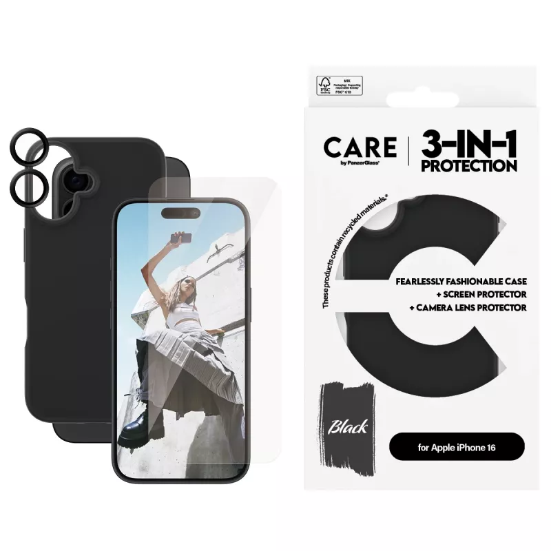 3-in-1 Bundle Θήκη PanzerGlass CARE by Fashion iPhone 16