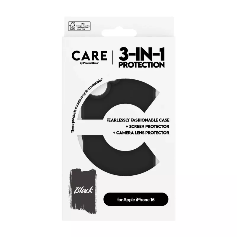 3-in-1 Bundle Θήκη PanzerGlass CARE by Fashion iPhone 16