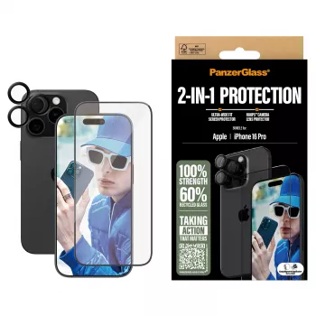 PanzerGlass 2-in-1 Bundle iPhone '24 6.3 ίντσες Pro B2862+1284