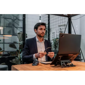 BakkerElkhuizen UltraStand Universal, βάση laptop, μαύρο, σκούρο γκρι, αλουμίνιο, καουτσούκ, χάλυβας, 33 cm (13 ίντσες), 39,6 cm (15,6 ίντσες), 3 kg