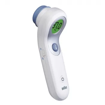 Braun BNT300WE ψηφιακό θερμόμετρο σώματος θερμόμετρο απομακρυσμένου αισθητήρα λευκό μέτωπο κουμπιά