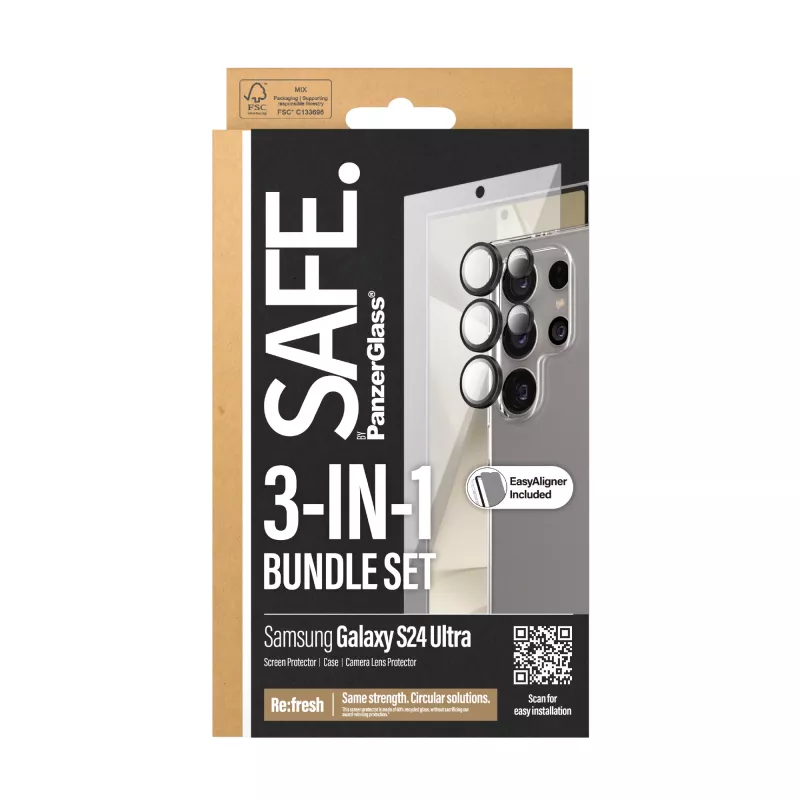 PanzerGlass SAFE. by ® 3-in-1 πακέτο Samsung Galaxy S24 Ultra