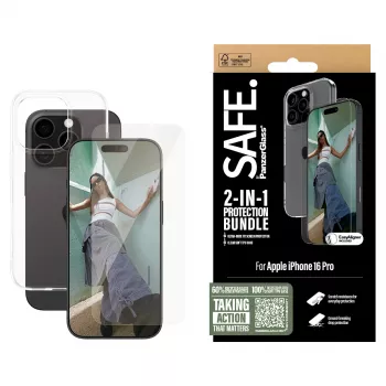 PanzerGlass SAFE. by 2-in-1 πακέτο προστασίας iPhone '24 6,3 ιντσών Pro