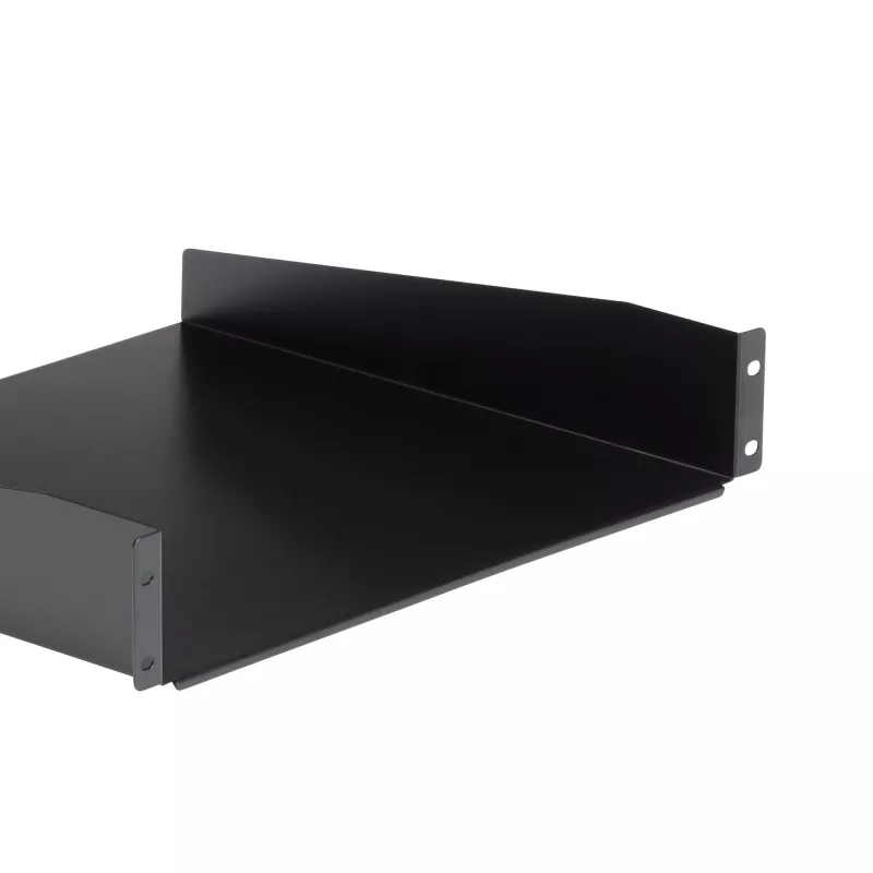 StarTech.com Ράφι τοποθέτησης για server rack 2U – Καθολικό ράφι προβόλου για rack δικτύου 19 ιντσών & ερμάρια – Χάλυβας υψηλής αντοχής – Φέρουσα ικανότητα 20 kg – Βάθος ραφιού 400 mm, Μαύρο