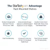 StarTech.com Ράφι τοποθέτησης για server rack 2U – Καθολικό ράφι προβόλου για rack δικτύου 19 ιντσών & ερμάρια – Χάλυβας υψηλής αντοχής – Φέρουσα ικανότητα 20 kg – Βάθος ραφιού 400 mm, Μαύρο