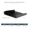 StarTech.com Ράφι τοποθέτησης για server rack 2U – Καθολικό ράφι προβόλου για rack δικτύου 19 ιντσών & ερμάρια – Χάλυβας υψηλής αντοχής – Φέρουσα ικανότητα 20 kg – Βάθος ραφιού 400 mm, Μαύρο