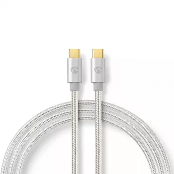 Καλώδιο USB Nedis CCTB60800AL20 USB 2.0 2 m USB C ασημί