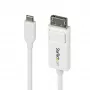 StarTech.com 6ft (2m) καλώδιο USB-C σε DisplayPort 1.2, αμφίδρομο, 4K 60Hz, λευκό, καλώδιο προσαρμογέα βίντεο για Apple MacBook Pro / Air M1 M2 M3 M4, Mac Mini / Studio, συμβατό με Thunderbolt