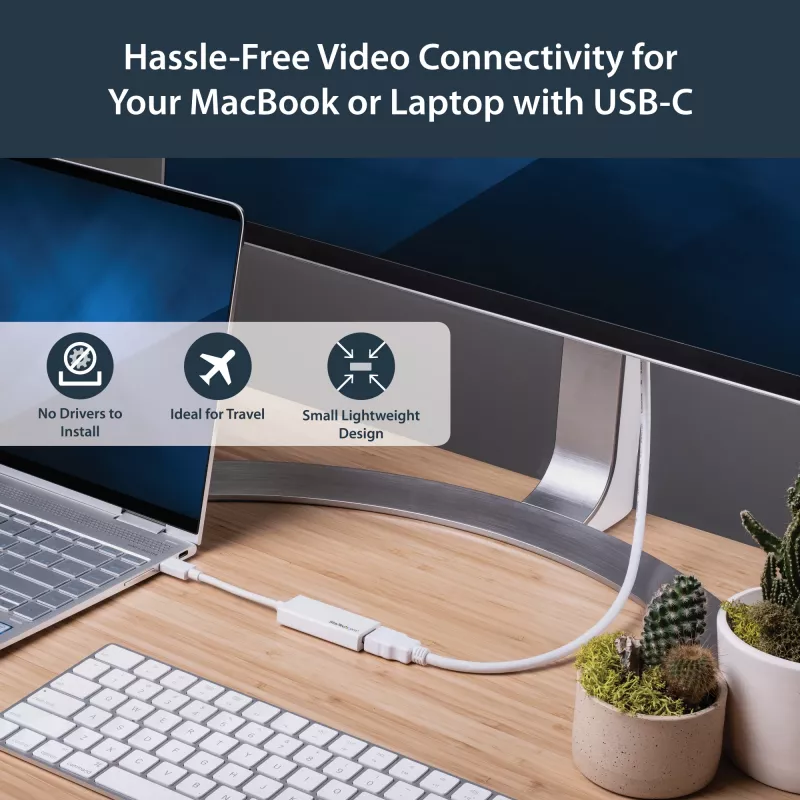 StarTech.com προσαρμογέας USB-C σε HDMI - λευκό - 4K 60Hz, USB Type-C, έξοδος HDMI, 3840 x 2160 pixel