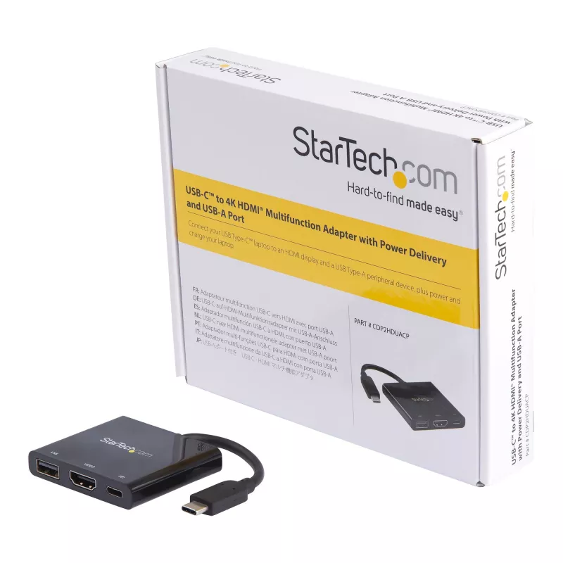 StarTech.com προσαρμογέας multiport USB-C με HDMI – θύρα USB 3.0 – 60W PD – μαύρο