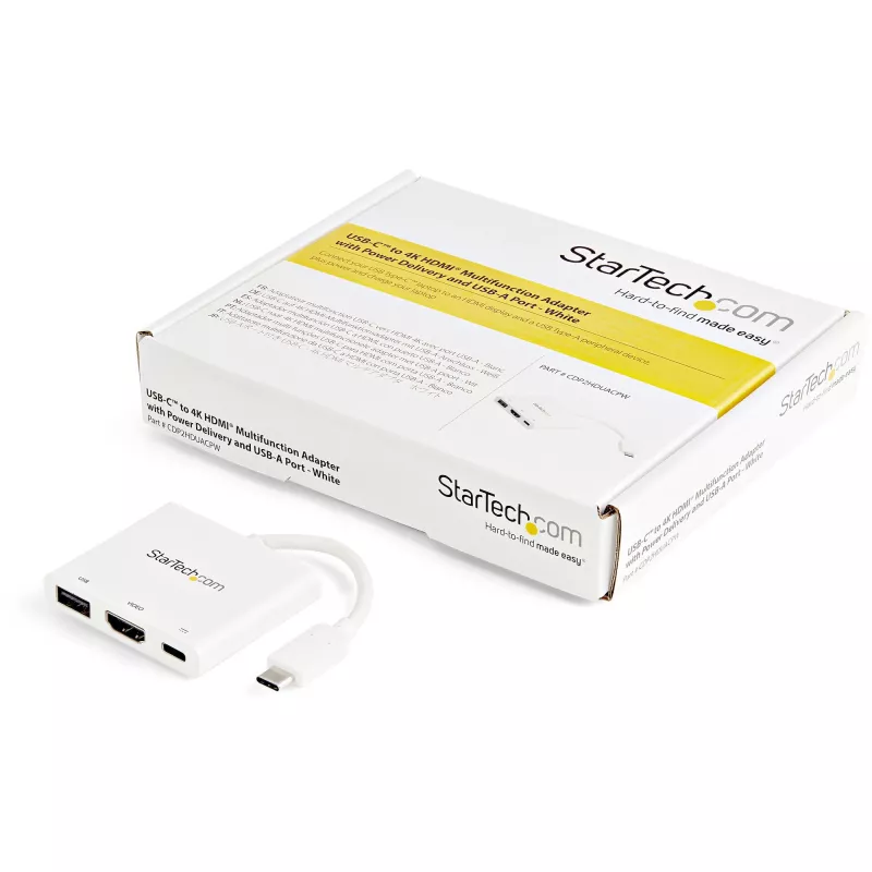 StarTech.com προσαρμογέας multiport USB-C με HDMI – θύρα USB 3.0 – 60 W PD – λευκό