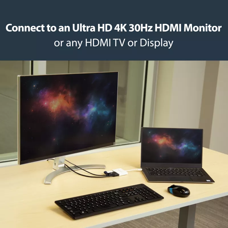 StarTech.com προσαρμογέας multiport USB-C με HDMI – θύρα USB 3.0 – 60 W PD – λευκό