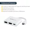 StarTech.com προσαρμογέας multiport USB-C με HDMI – θύρα USB 3.0 – 60 W PD – λευκό