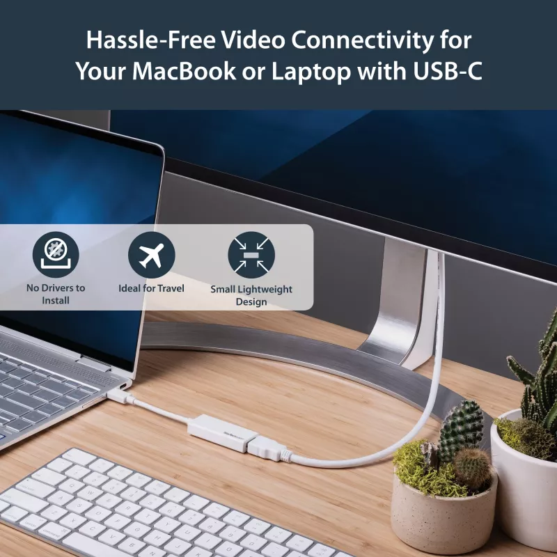 StarTech.com προσαρμογέας USB-C σε HDMI με 4K 30Hz - λευκό, USB Type-C, έξοδος HDMI, 3840 x 2160 pixel