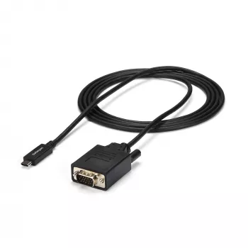 StarTech.com 1,8 m καλώδιο USB-C σε VGA – 1920 x 1200/1080p καλώδιο ενεργού προσαρμογέα βίντεο USB Type-C σε VGA – συμβατό με Thunderbolt 3 – laptop σε οθόνη VGA/προβολέα – DP Alt Mode HBR2