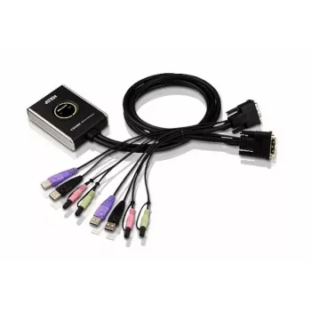 ATEN 2-Port USB DVI KVM Switch με ήχο, 1920 x 1200 Pixel, WUXGA, 1,9 W, μαύρο