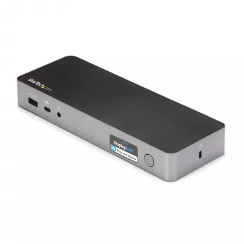 StarTech.com καθολικός σταθμός σύνδεσης laptop, υβριδικό dock USB-C & USB-A, Dual 4K DP & HDMI, 60W PD, Mac / Windows / Chrome OS, 4x USB 5Gbps hub, GbE
