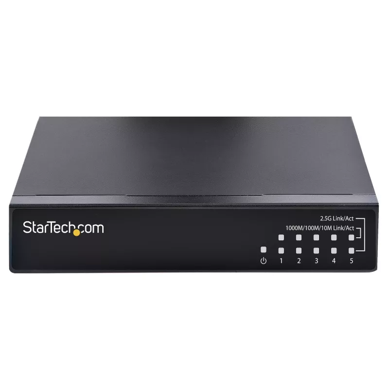 StarTech.com Μη διαχειριζόμενο Switch 2.5G – Switch Gigabit 5 θυρών – Μη διαχειριζόμενο Ethernet Switch 2.5GBASE-T – Ethernet Splitter – Τοποθέτηση σε ράγα DIN ή τοίχο – Multi-Gigabit – Auto-MDIX – 9K Jumbo