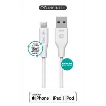 Καλώδιο Lightning eSTUFF ES601270 2 m Λευκό 2,4 A
