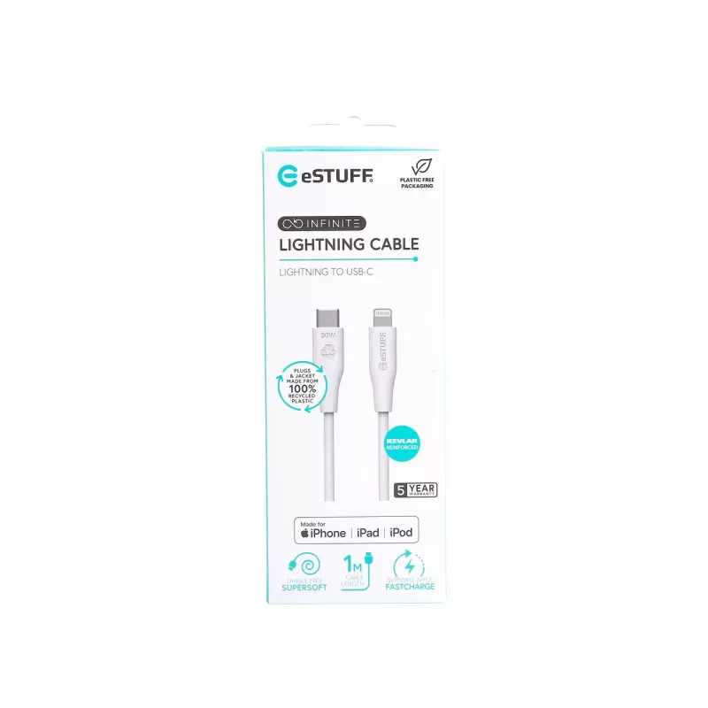Καλώδιο Lightning eSTUFF ES602170 1m USB C 2.4A 5V GRS-πιστοποιημένο