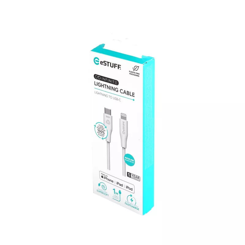 Καλώδιο Lightning eSTUFF ES602170 1m USB C 2.4A 5V GRS-πιστοποιημένο