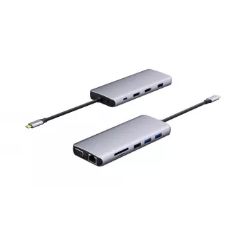 Hub διασύνδεσης eSTUFF ES623009 USB 3.2 Gen 1 (3.1 Gen 1) Type-C 5000 Mbit/s γκρι
