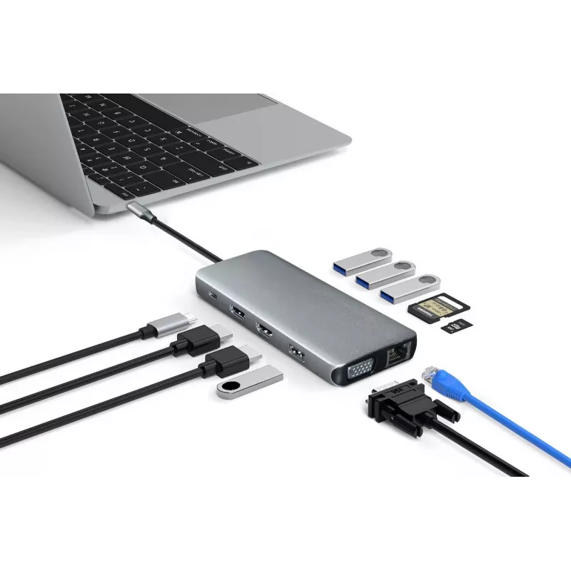 Hub διασύνδεσης eSTUFF ES623009 USB 3.2 Gen 1 (3.1 Gen 1) Type-C 5000 Mbit/s γκρι