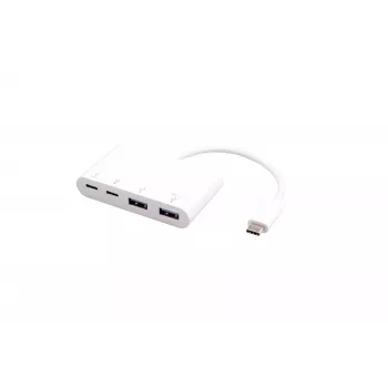 Hub USB eSTUFF USB-C σε 2 x USB 3.0 & 2 x USB-C 3.1 10000 Mbit/s λευκό