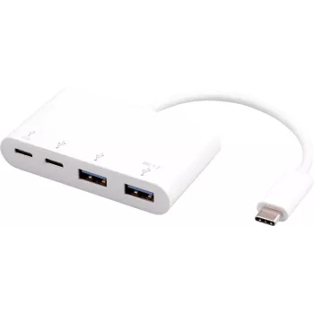 Hub USB eSTUFF USB-C σε 2 x USB 3.0 & 2 x USB-C 3.1 10000 Mbit/s λευκό