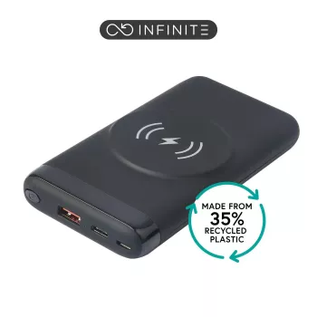 eSTUFF ES641042 powerbank πολυμερές λιθίου (LiPo) 10000 mAh ασύρματη φόρτιση μαύρο