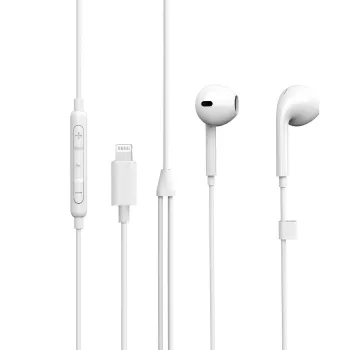 eSTUFF ακουστικά in-ear για συσκευές Apple, ενσύρματα, κλήσεις/μουσική, 90 g, ακουστικά, λευκό