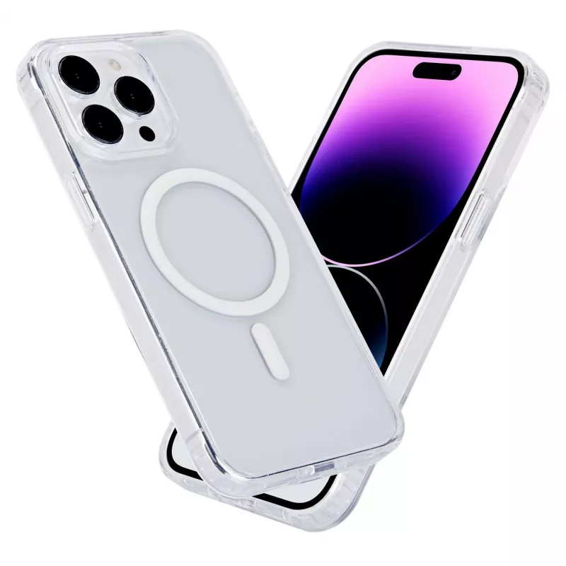 eSTUFF Berlin ES67140028 μαγνητική θήκη για iPhone 15 Pro Max, συμβατή με MagSafe, πολυανθρακικό, TPU, διαφανής