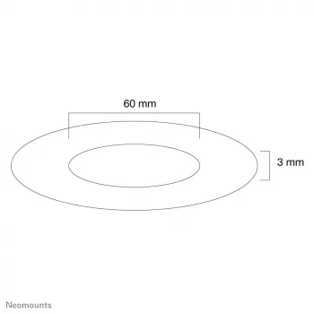 Neomounts FPMA-CRS6 Κάλυμμα οροφής – Διάμ. 60 mm, ασημί, πλαστικό, οροφή, 3 mm, 6 cm, 1 τεμ.