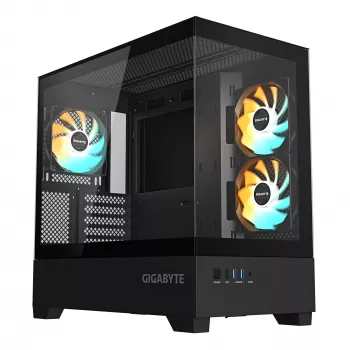 GIGABYTE C201 PANORAMIC Κουτί υπολογιστή – Mid Tower, m-ATX, υποστήριξη ψυγείου 360 mm, 3 προεγκατεστημένοι ανεμιστήρες, USB 3.0, υποστήριξη RGB Fusion