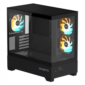 GIGABYTE C201 PANORAMIC Κουτί υπολογιστή – Mid Tower, m-ATX, υποστήριξη ψυγείου 360 mm, 3 προεγκατεστημένοι ανεμιστήρες, USB 3.0, υποστήριξη RGB Fusion