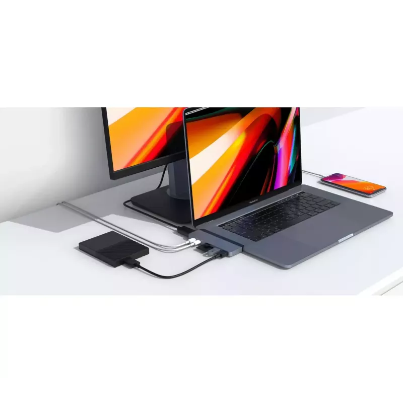 HUB HYPER HD28C USB 3.2 Gen 1 Type-C Γκρι MicroSD SD HDMI Thunderbolt 3