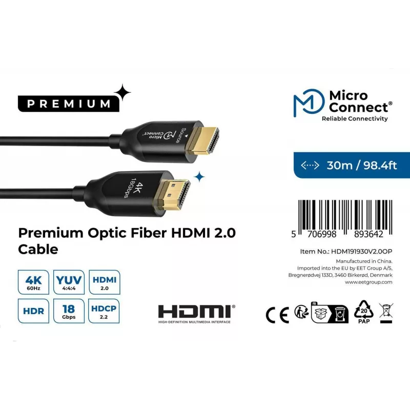 Καλώδιο HDMI Premium Optic Microconnect 25 m