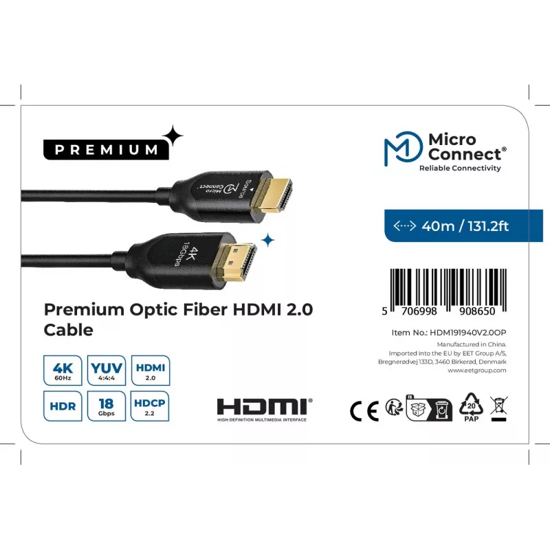 Καλώδιο HDMI Premium Optic Microconnect 40m