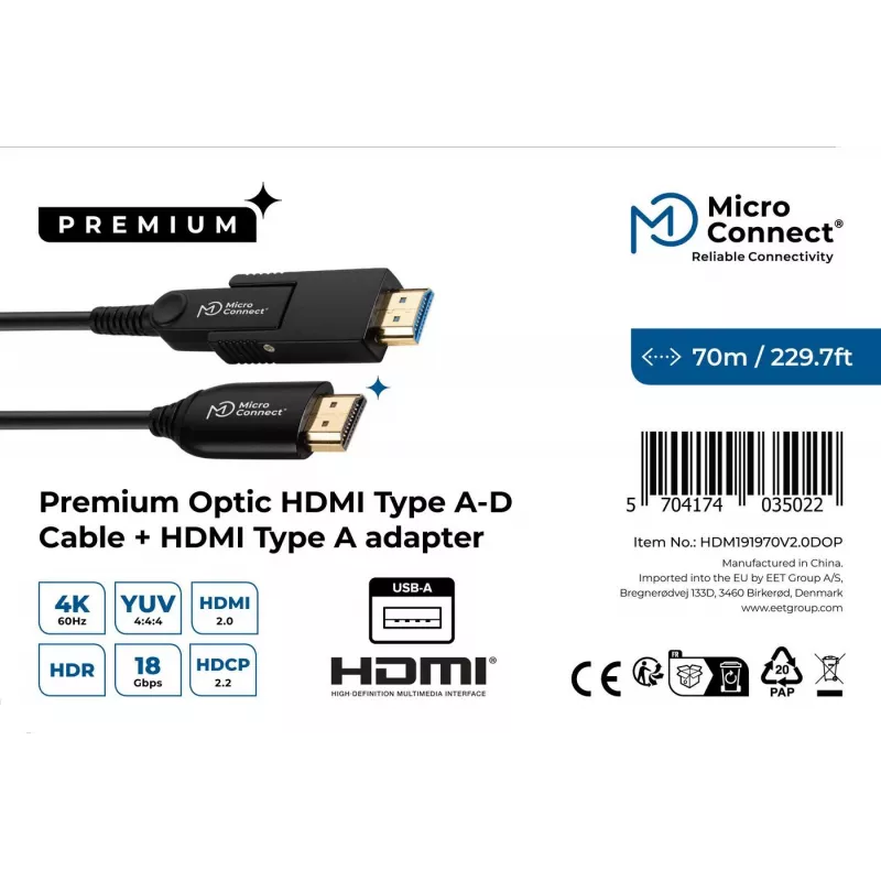 Καλώδιο HDMI A-D MicroConnect HDM191970V2.0DOP
