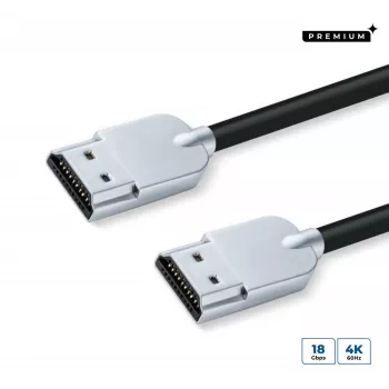 Microconnect HDMISUPERSLIM2M Καλώδιο HDMI 2 m HDMI Type-A (Standard) Μαύρο, Μεταλλικό