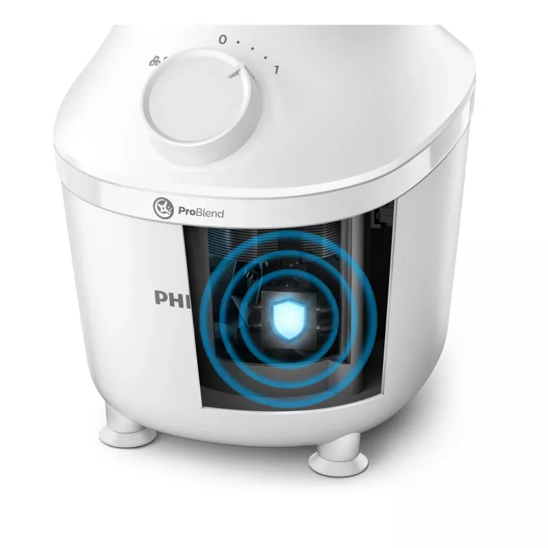 Επιτραπέζιο Μπλέντερ Philips HR2041/00 — 450 W, Δοχείο Πλαστικό 1,9 L, Λεπίδες Ατσαλιού, Λευκό