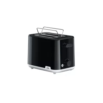 Τοστιέρα BRAUN HT1010BK — 2 Φέτες, 900 W, Μαύρο, Πλαστικό Περίβλημα, Σχισμή 132×35×119 mm
