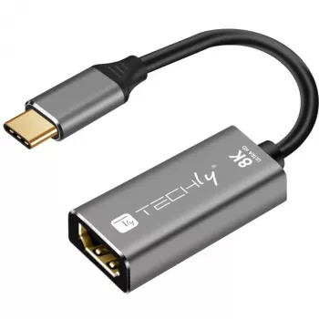Techly IADAP-USBC-HDMI8 προσαρμογέας γραφικών USB 7680 x 4320 pixel μαύρο, ασημί