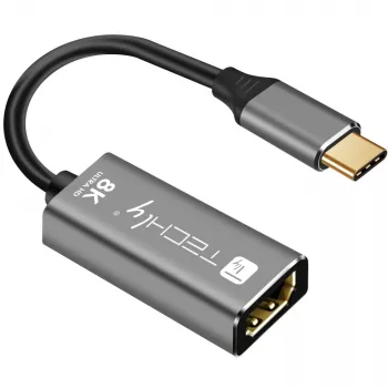 Techly IADAP-USBC-HDMI8 προσαρμογέας γραφικών USB 7680 x 4320 pixel μαύρο, ασημί