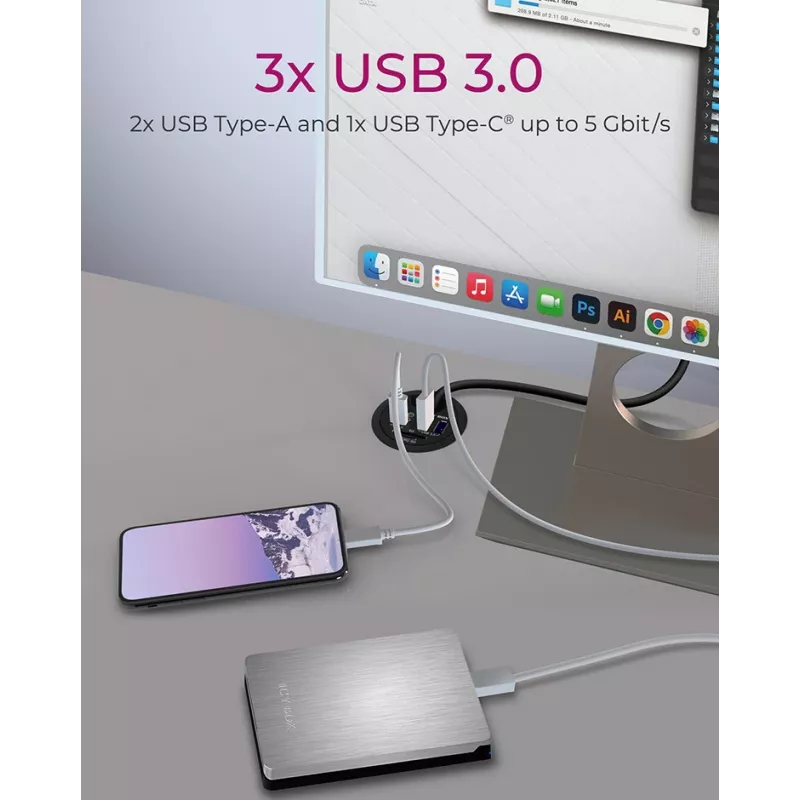 ICY BOX IB-HUB1404A πολύπριζο μαύρο