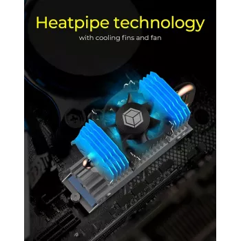 ICY BOX IB-M2HSF-705 μονάδα στερεάς κατάστασης ψύκτρα/ψύκτης 3 cm ασημί 1 τεμ.